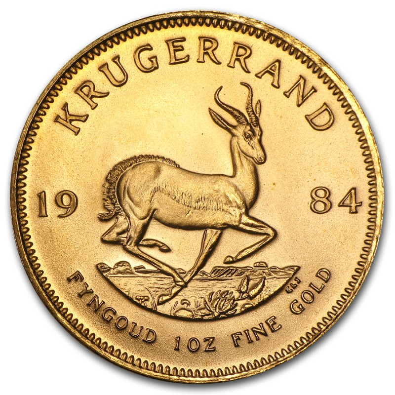 Krugerrand Gold Investment Coin (random vintage), 1 ounce - reverse side Krugerrand Gold Investment Coin (random vintage), 1 ounce - reverse side