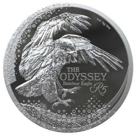 Srebrna Moneta Bateleur Eagle Odysse 2025 front