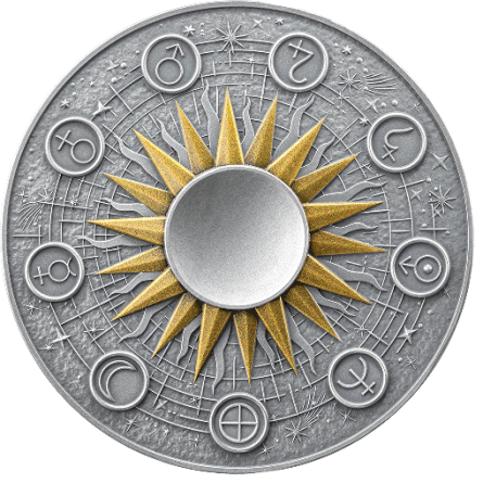 Srebrna Moneta Solar System: Sun 2025, 2 uncje - rewers Srebrna Moneta Solar System: Sun 2025, 2 uncje - rewers