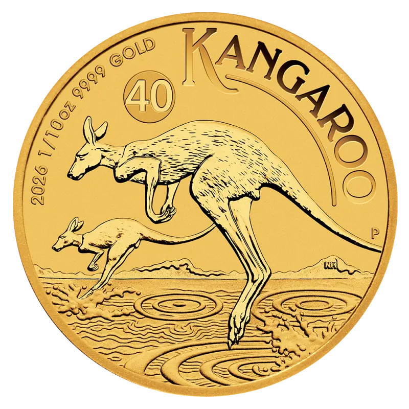 Złota Moneta Australijski Kangur 2026, 1/10 uncji Złota Moneta Australijski Kangur 2026, 1/10 uncji