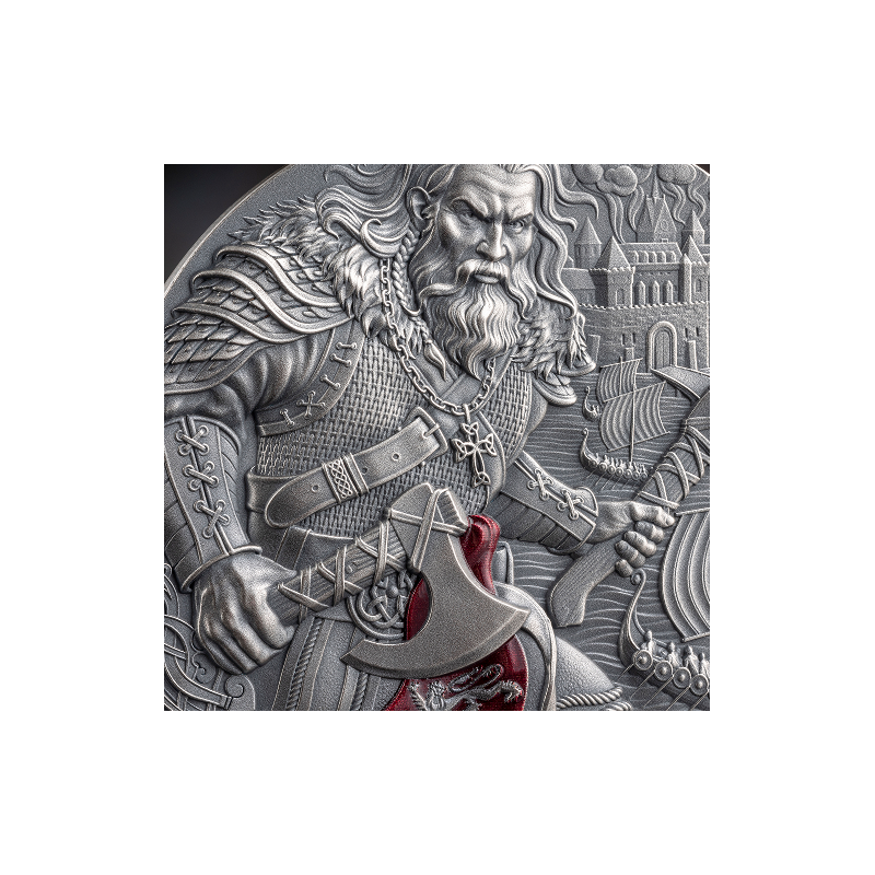 Srebrna Moneta The Way to Valhalla:Rollo of Normandy 2026, 2 uncje - detal