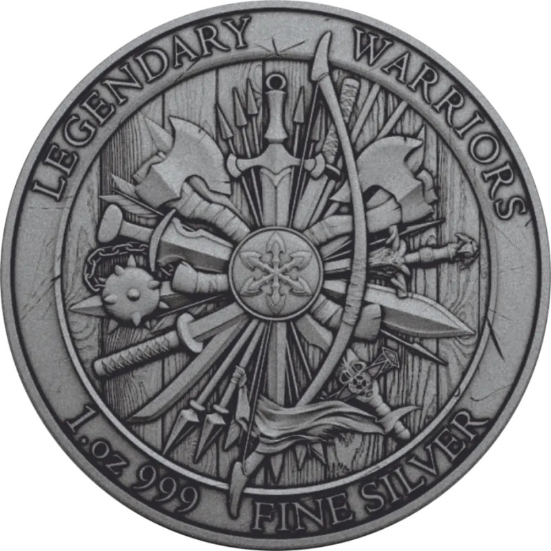 Srebrny Medaille Legendary Warriors: Sitting Bull Farbe, 1 uncja - awers