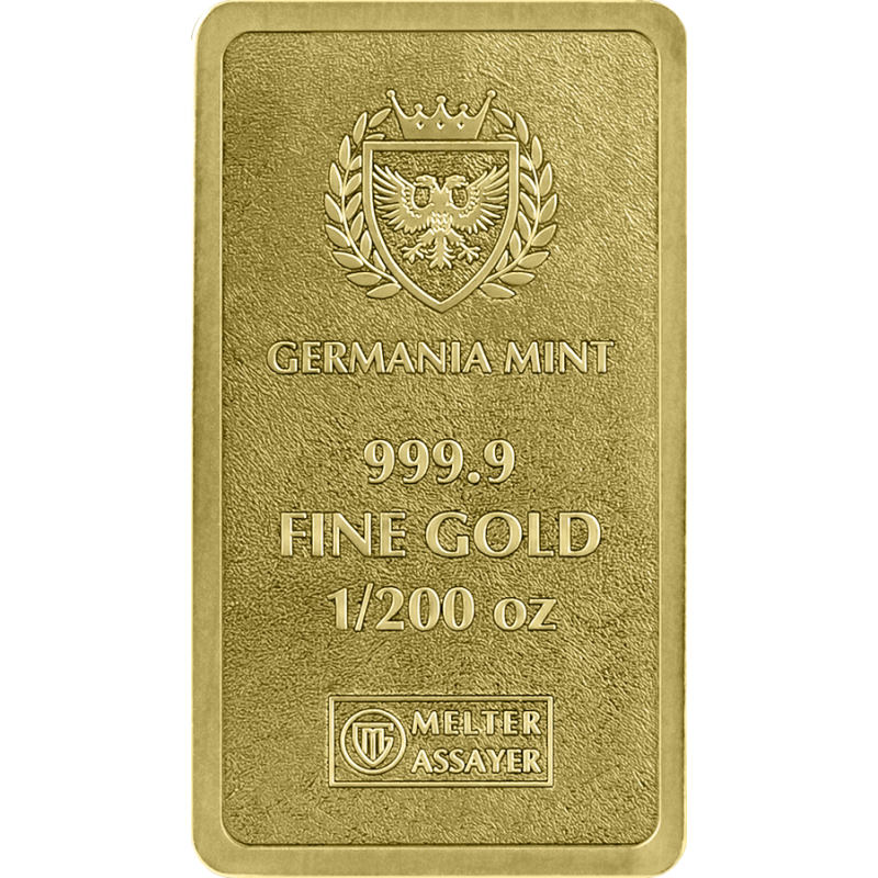 Germania Münze Goldbarren, 1/200 oz. Germania Münze Goldbarren, 1/200 oz.