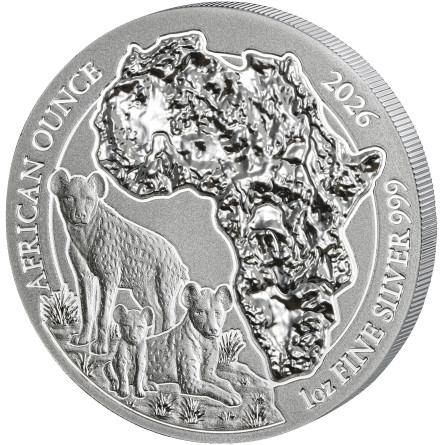 Srebrna Moneta African Ounce: Spotted Hyena 2026, 1 uncja - rewers