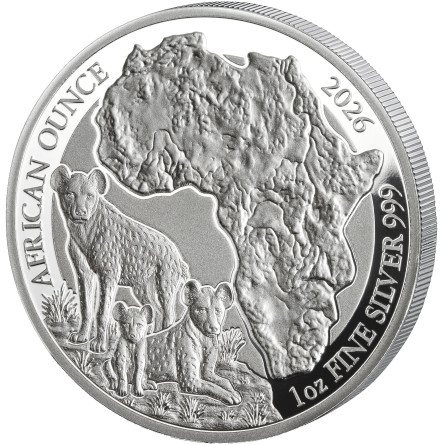 Srebrna Moneta African Ounce: Spotted Hyena 2026 Proof 1 uncja - rewers