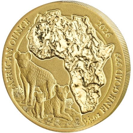 Złota Moneta African Ounce Spotted Hyena 2026, 1/12 uncji - rewers