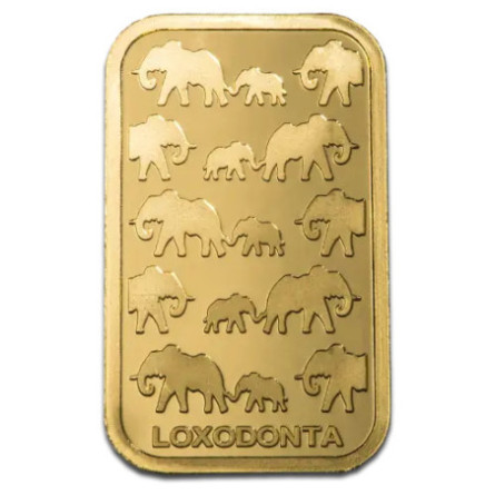 Złota Sztabka Inwestycyjna Loxodonta Africana Rand Rafinery 50g