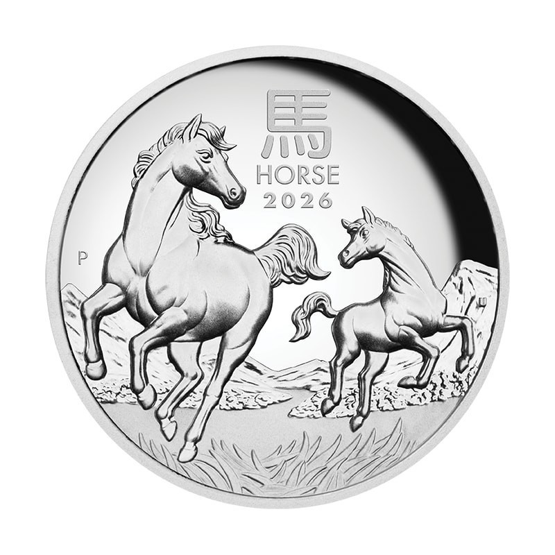 Srebrna Moneta Lunar III Rok Konia 2026 High Relief, 1 uncja - rewers Srebrna Moneta Lunar III Rok Konia 2026 High Relief, 1 uncja - rewers