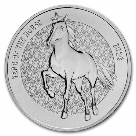 Срібна медаль Рік коня 2026, 1 унція - rewers