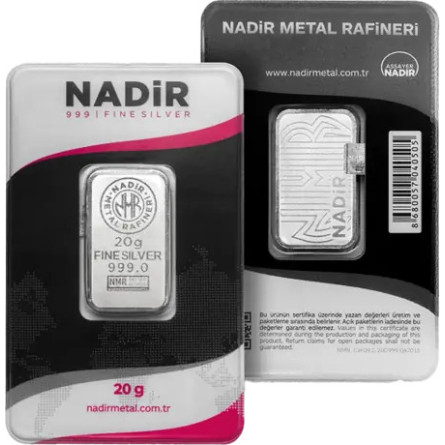 Срібний злиток 20 г | Nadir Metal Rafineri