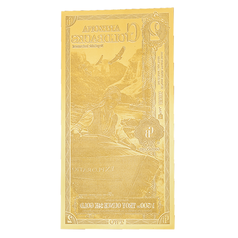 Złoty Banknote 1 Arizona Goldback Gold Note, 1/1000 uncji - Rückseite