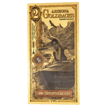 Złoty Banknot 1 Arizona Goldback Gold Note, 1/1000 uncji - front