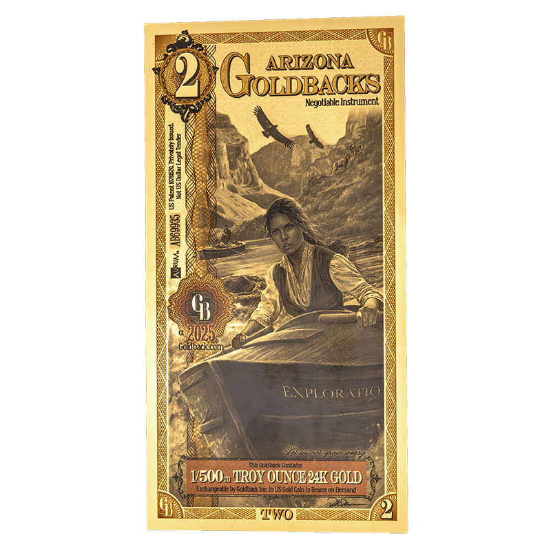 Złoty Banknote 1 Arizona Goldback Gold Note, 1/1000 uncji - Vorderseite