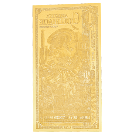 Złoty Banknot 1 Arizona Goldback Gold Note, 1/1000 uncji - front