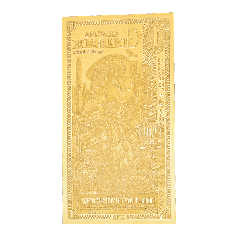 Złoty Banknot 1 Arizona Goldback Gold Note, 1/1000 uncji - back Złoty Banknot 1 Arizona Goldback Gold Note, 1/1000 uncji - back