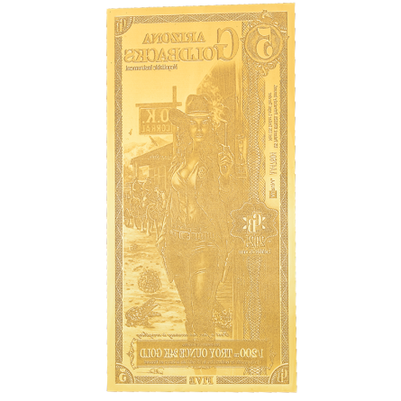 Złoty Banknot 5 Arizona Goldback Gold Note, 1/200 uncji - front