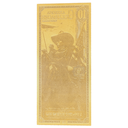 Złoty Banknot 10 Arizona Goldback Gold Note, 1/100 uncji - front
