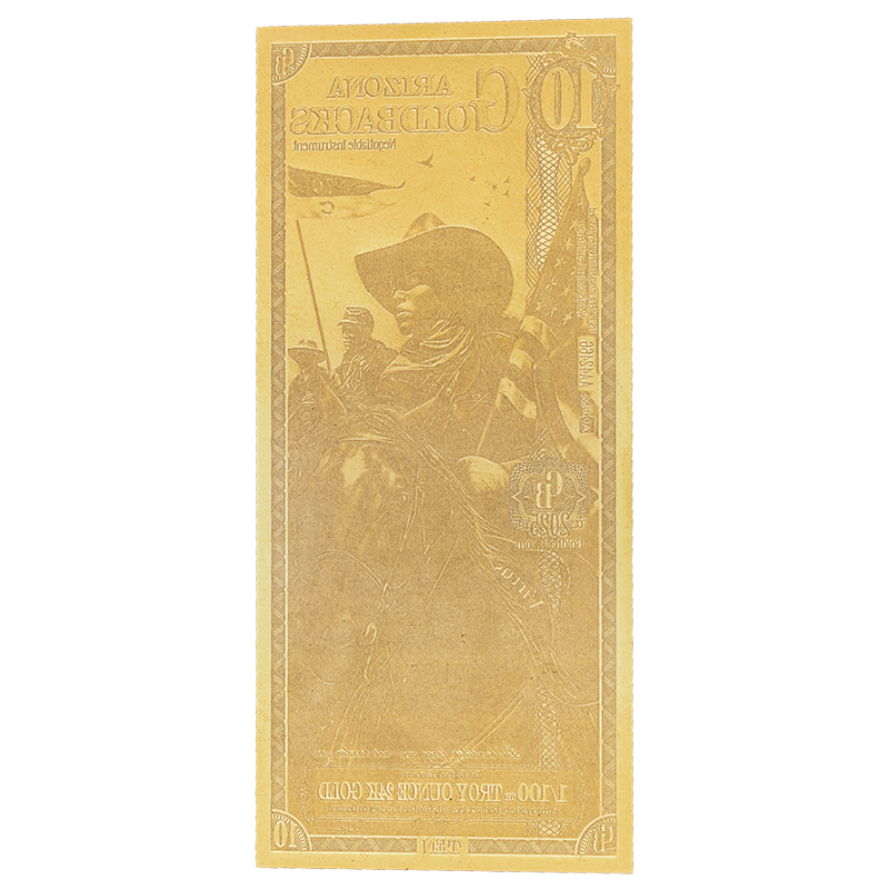 Złoty Banknot 10 Arizona Goldback Gold Note, 1/100 uncji - back Złoty Banknot 10 Arizona Goldback Gold Note, 1/100 uncji - back