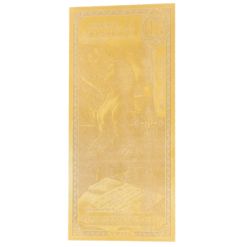 Złoty Banknot 50 Arizona Goldback Gold Note, 1/20 uncji - back Złoty Banknot 50 Arizona Goldback Gold Note, 1/20 uncji - back