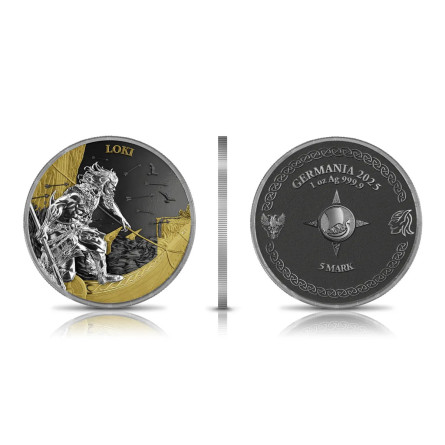Srebrna Moneta Ragnarök: Sköll & Hati 2024 Geminus, 2x 1 uncja - two side