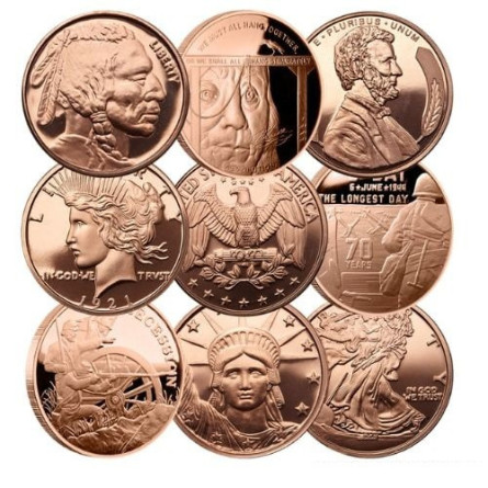 Miedziany Medal Inwestycyjny- Losowy -1 uncja