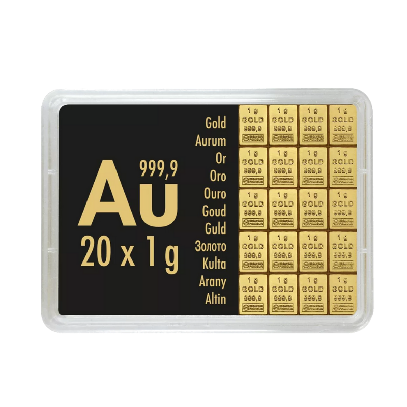 Złota Sztabka Valcambi CombiBar, 20 x 1g Złota Sztabka Valcambi CombiBar, 20 x 1g