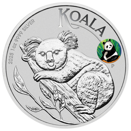 Srebrna Moneta Australijski Koala 2025 Beijing Privy Mark, 1 uncja front
