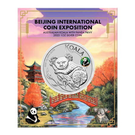 Srebrna Moneta Australijski Koala 2025 Beijing Privy Mark, 1 uncja