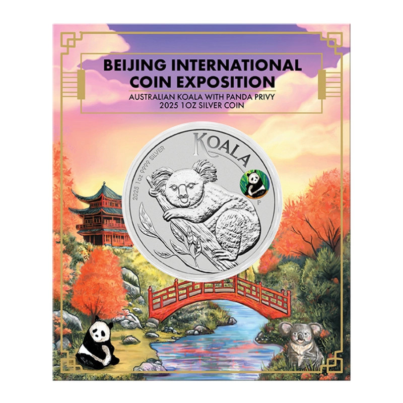 Silbermünze Australischer Koala 2025 Peking Privy Mark, 1 Unze Silbermünze Australischer Koala 2025 Peking Privy Mark, 1 Unze