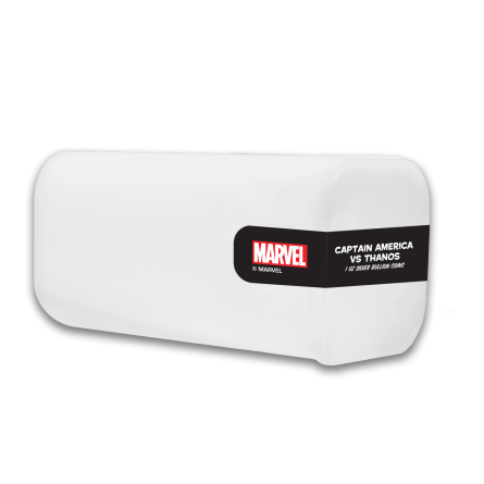 Srebrna Moneta Marvel Captain America vs Thanos 2025, 1 uncja - tube