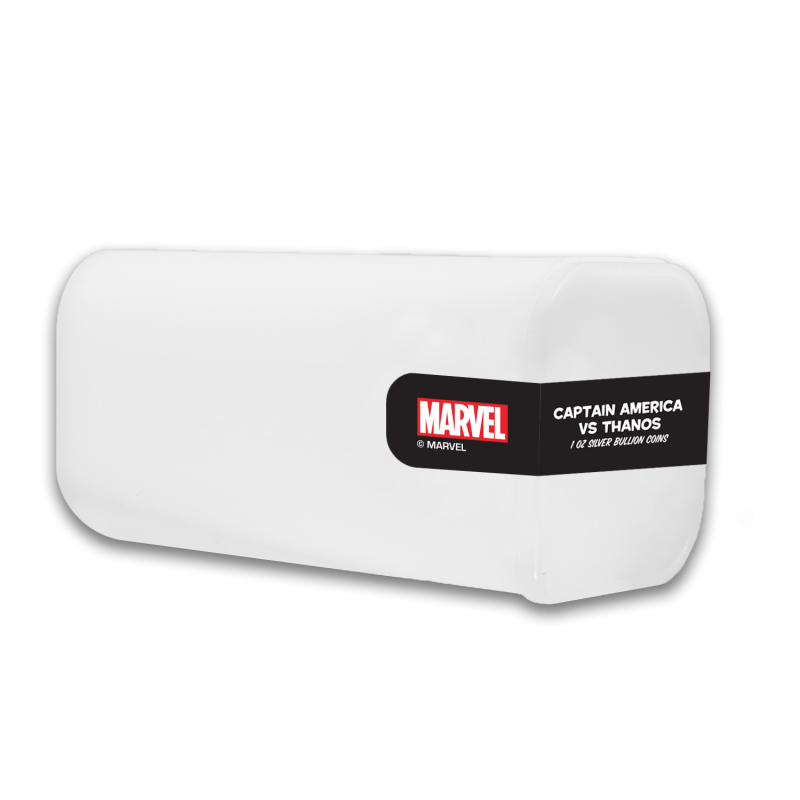 Srebrna Moneta Marvel Captain America vs Thanos 2025, 1 uncja - tube