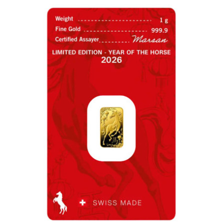 Złota Sztabka Year of the Horse PAMP 2026 1g front