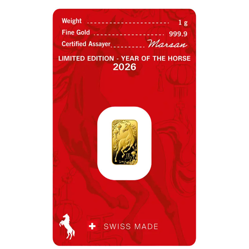 Złota Sztabka Year of the Horse PAMP 2026 1g back