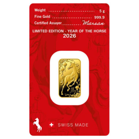PAMP 2026 Year of the Horse 5g Gold Bar (front)
