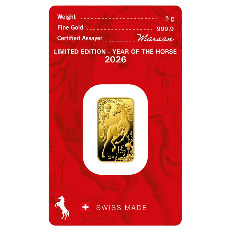 PAMP 2026 Year of the Horse 5g Gold Bar (back)