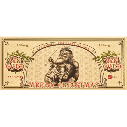 Gold Aurum Santa Buck Banknote, 100 Milligramm - Vorderseite