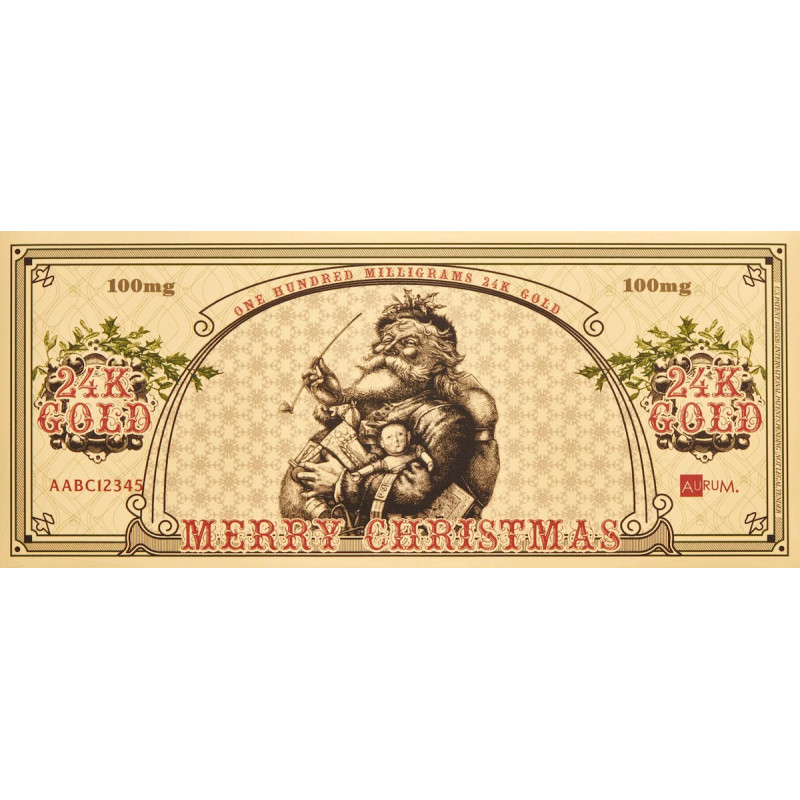 Gold Aurum Santa Buck Banknote, 100 Milligramm - Vorderseite