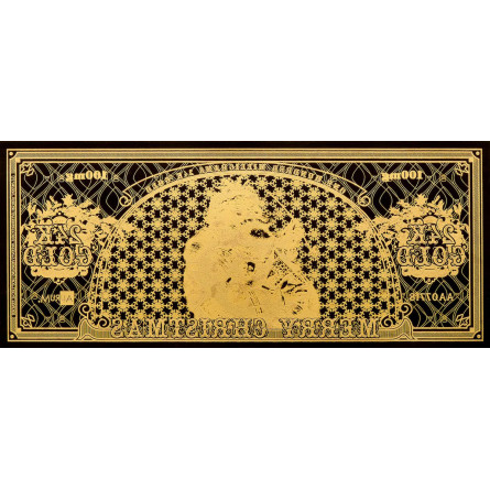 Złoty Banknot Aurum Santa Buck, 100 miligramów - front