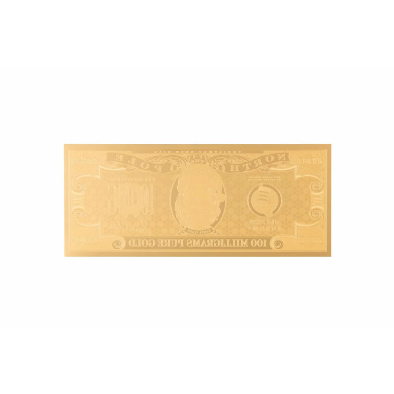 Gold Aurum Santa Claus Banknote, 100 Milligramm - Vorderseite