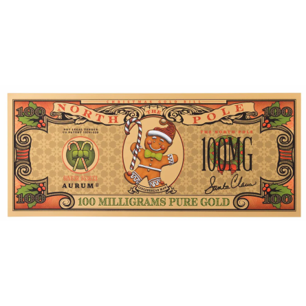 Gold Aurum Gingerbread Man Banknote, 100 milligrams
