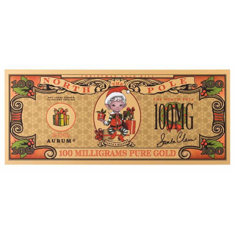 Aurum Santa's Helper Goldbanknote, 100 Milligramm