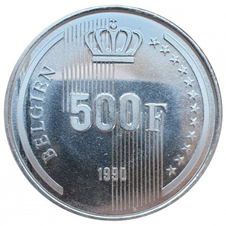 Срібна монета Бельгія 500 франків, 1990-1991 роки, 22,85 грам - 1