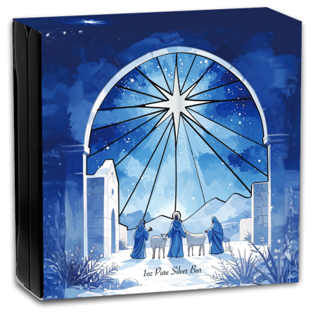 Srebrna Sztabka Christmas Nativity Bar (Gift Box), 1 uncja - box 2