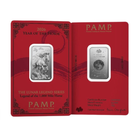 PAMP Lunar Legends Silberbarren: 1.000 Mile Horse, 10gr.