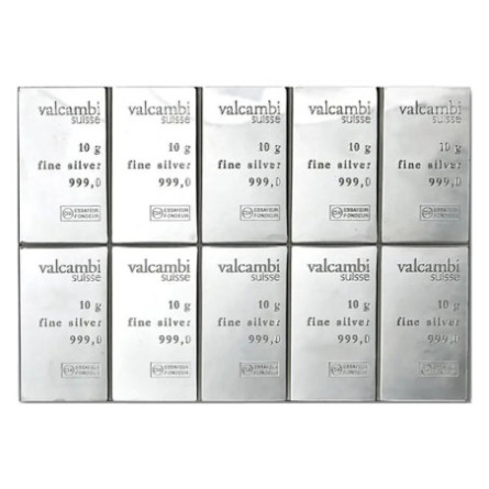 Srebrna Sztabka 10 x 10g CombiBar Valcambi 24h