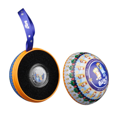 Srebrna Moneta RAM Bluey Christmas 2025, 11,66 grama - box 1