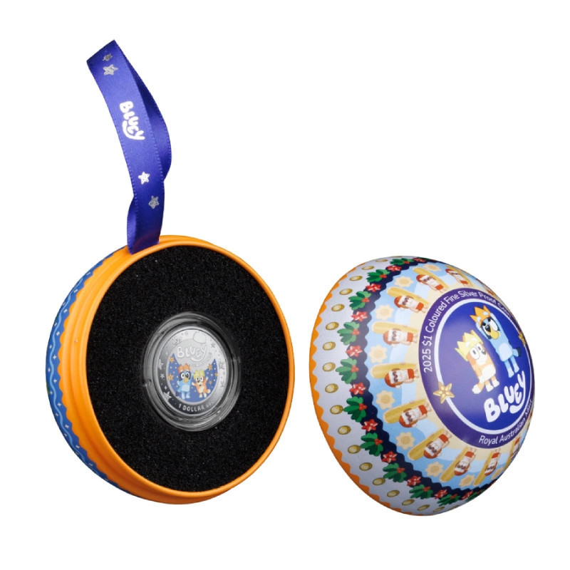 RAM Bluey Christmas 2025 Silver Coin, 11,66 g - box 1 RAM Bluey Christmas 2025 Silver Coin, 11,66 g - box 1