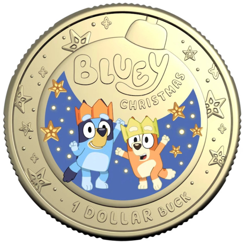 BronzeAluminum RAM Bluey Christmas 2025 Coin, 9 grams BronzeAluminum RAM Bluey Christmas 2025 Coin, 9 grams
