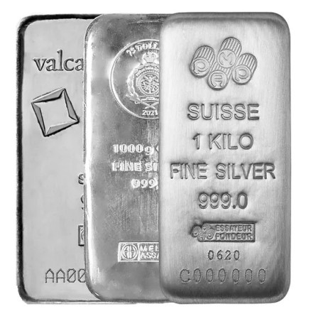 Silver Investment Bar 1 kg - Random - front.