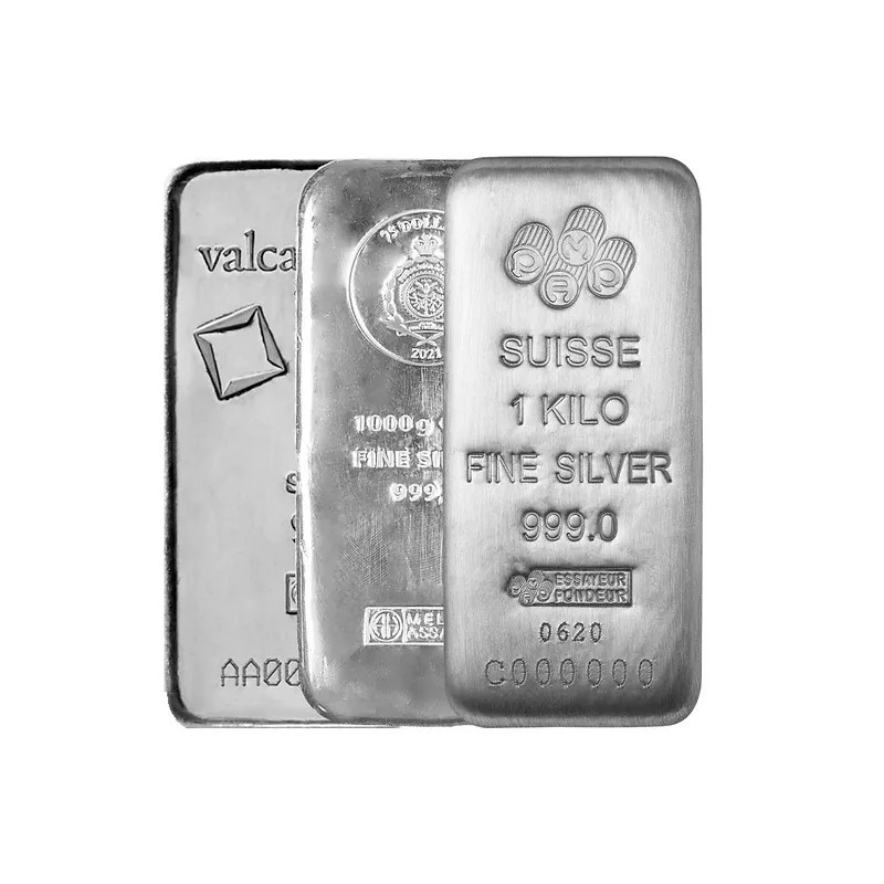 Silber Investment Barren 1 kg - Zufällig - Vorderseite Silber Investment Barren 1 kg - Zufällig - Vorderseite